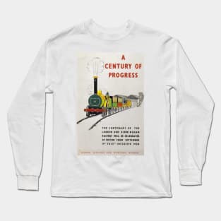 A Century of Progress - LMS - Vintage Railway Centenary Poster - 1938 Long Sleeve T-Shirt